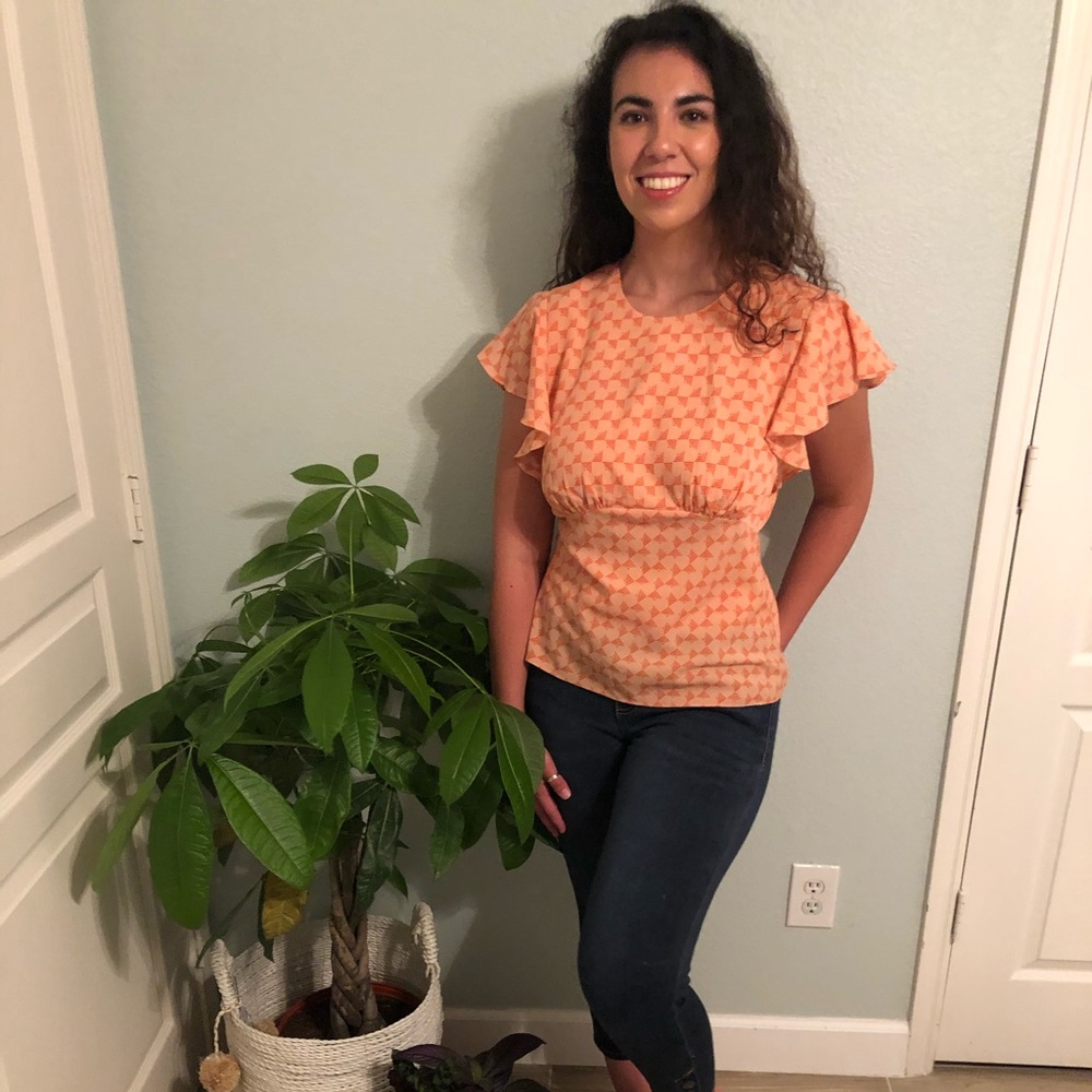 JOIE orange flowy blouse. Size M. $60